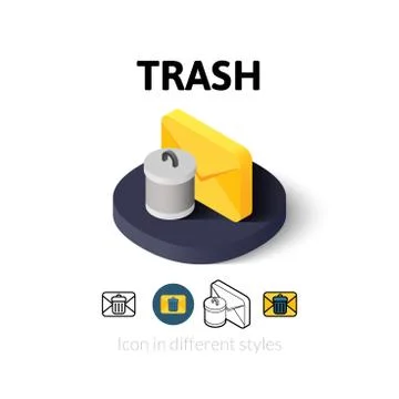 Trash icon in different style Stock-Illustration