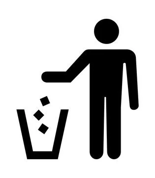 Trash icon. Do not liter sign. Garbage symbol isolated on white background Stock Illustration