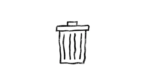 Trash icon in hand draw style. Motion graphics Stock Footage 151559780