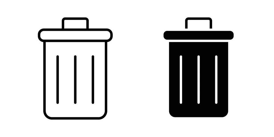 Trash icon Illustration set. Vector Eps10 for apps Stock Illustration