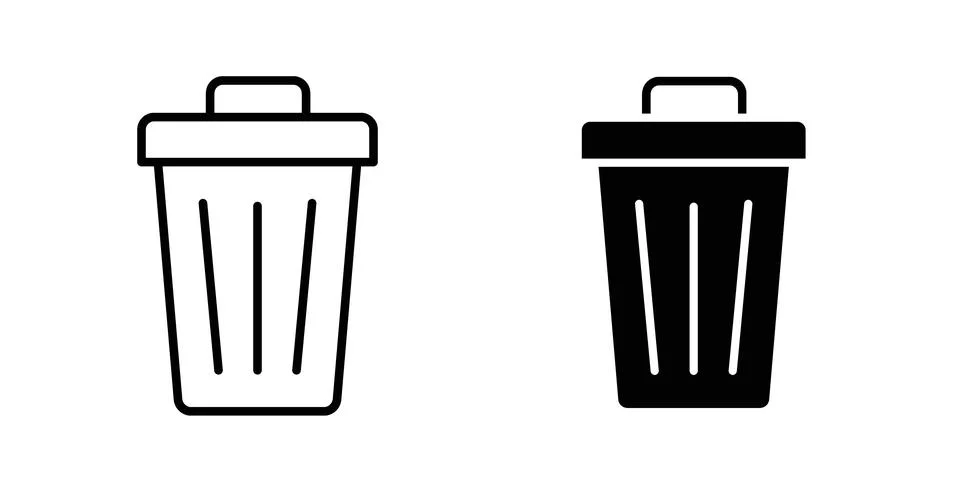 Trash icon illustration vector, icon set for apps Stockillustratie