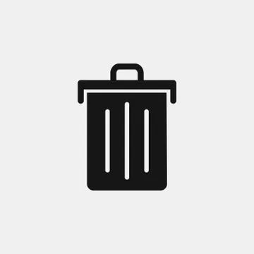 Trash icon logo design. simple flat vector illustration Stock Illustration