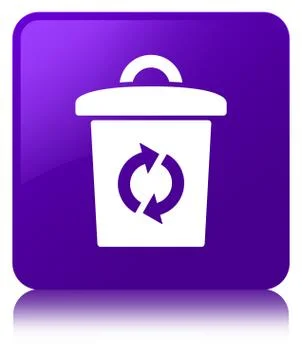 Trash icon purple square button Stock Illustration
