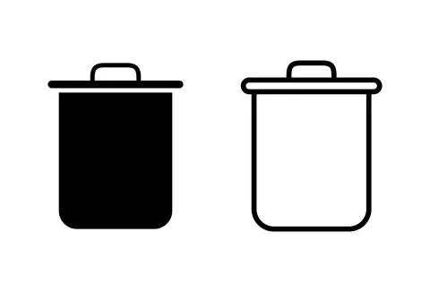 Trash icon set. trash can icon. delete icon vector. garbage Stock Illustration