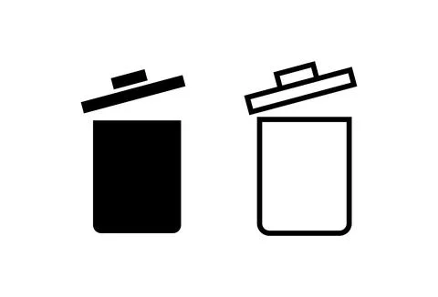 Trash icon set. trash can icon. delete icon vector. garbage Illustrazione stock