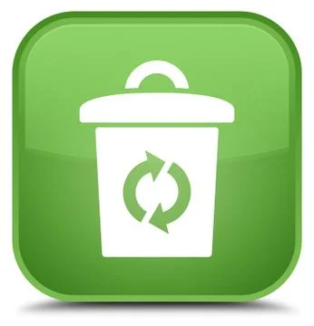 Trash icon special soft green square button Illustrazione stock