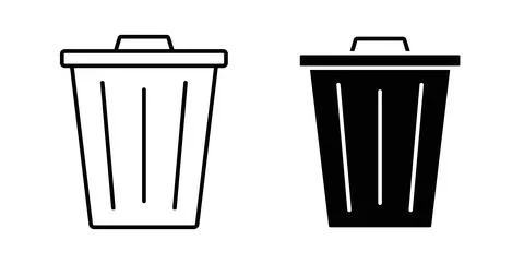 Trash icon symbol. Vector illustration pack in black color. Stock Illustration