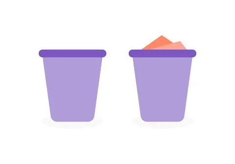 Trash icon. Trash UI vector illustration for app and web. Illustrazione stock