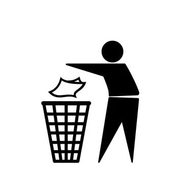 Trash icon. Vector illustration of dispose of trash logo 스톡 일러스트