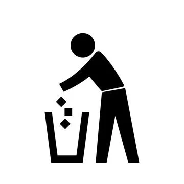 Trash icon. Vector illustration of dispose of trash logo 스톡 일러스트