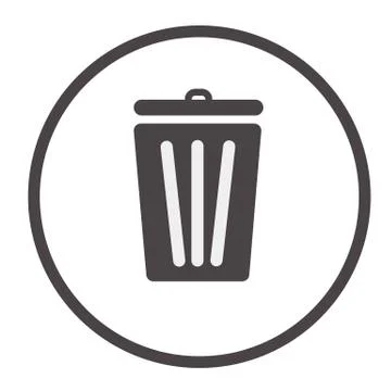 Trash icon on white background. flat style. trash icon for your web site desi Stock Illustration