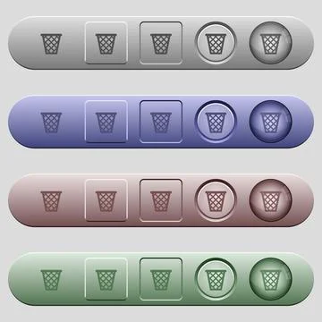 Trash icons on horizontal menu bars Stockillustratie