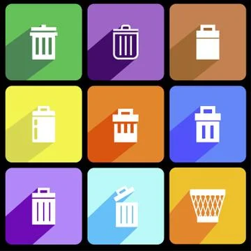 Trash icons Stock Illustration