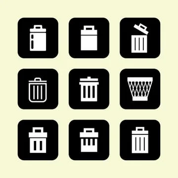Trash icons Stock Illustration