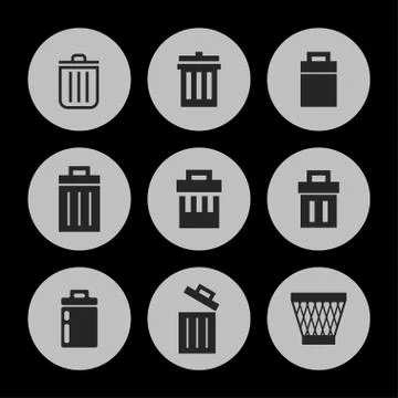 Trash icons Stock Illustration