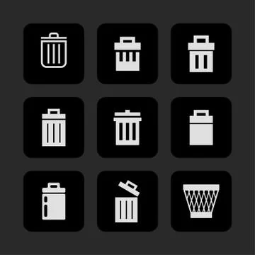 Trash icons Stock Illustration
