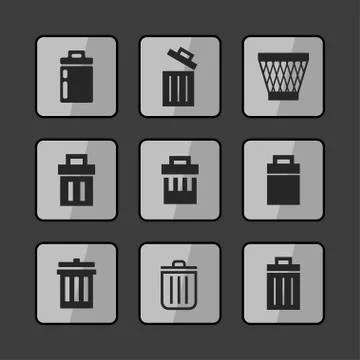 Trash icons Stock Illustration