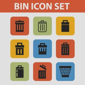 Trash icons Stock Illustration