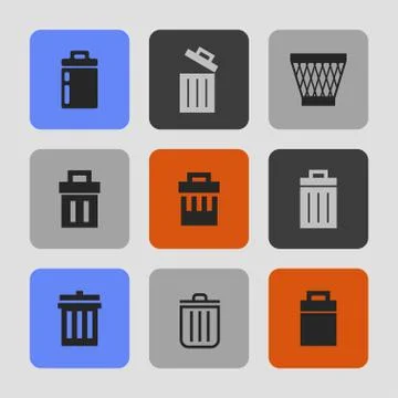 Trash icons Stock Illustration