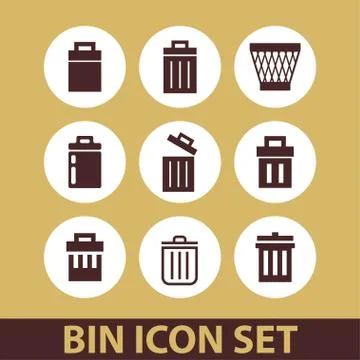 Trash icons Stock Illustration
