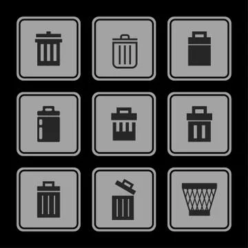 Trash icons Stock Illustration