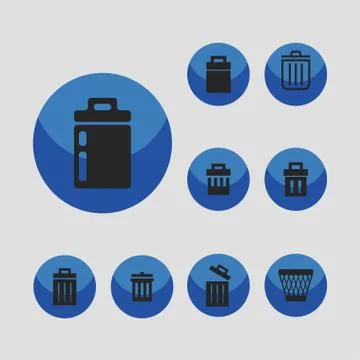 Trash icons Stock Illustration