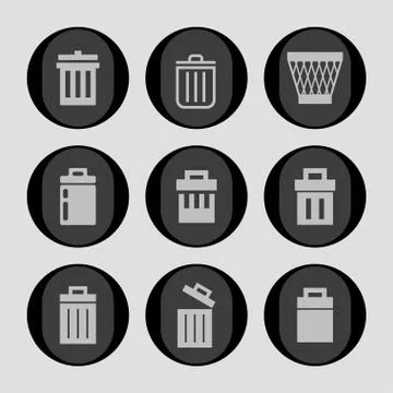 Trash icons Stock Illustration