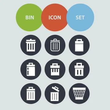 Trash icons Stock Illustration