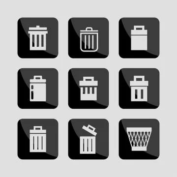 Trash icons Stock Illustration