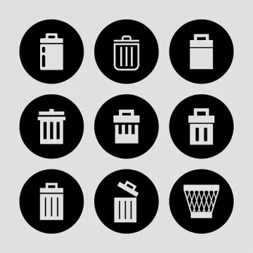 Trash icons Stock Illustration
