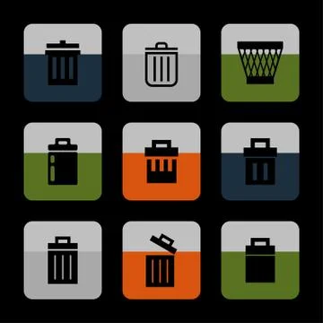 Trash icons Stock Illustration