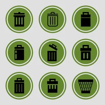 Trash icons Stock Illustration