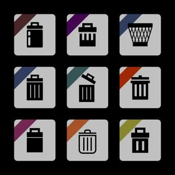 Trash icons Stock Illustration