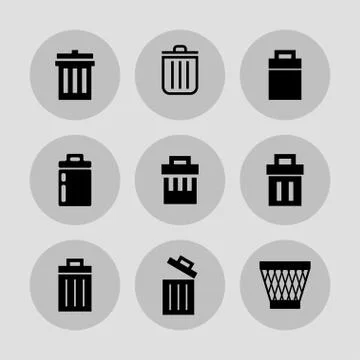 Trash icons Stock Illustration
