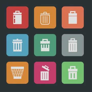 Trash icons Stock Illustration