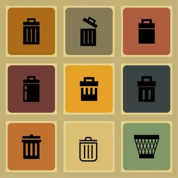 Trash icons Stock Illustration