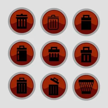 Trash icons Stock Illustration