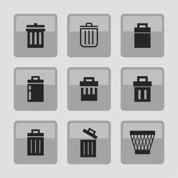 Trash icons Stock Illustration