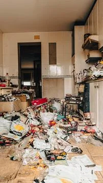 Trash in the kitchen Stock-Fotos