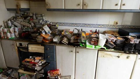 Trash in the kitchen Stock Photos