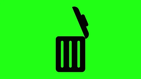 Trash lid animation opening and closing. Trash bin animation. Recycle bin Stock Footage 170004670