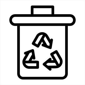 Trash line icon vector illustration isolated on white background Stock Illustration