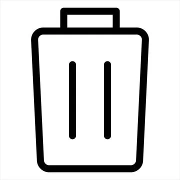 Trash line icon vector illustration isolated on white background Illustrazione stock