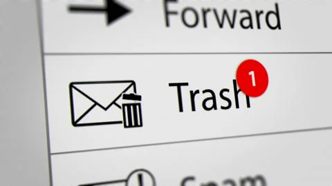 Trash Mail with Animated Counting Numbers Stock Footage 133958804