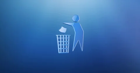 Trash Man Blue 3d Icon Video stock 75861448