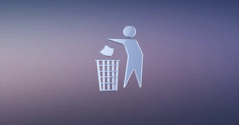 Trash Man Silver 3d Icon Stock Footage 75861546