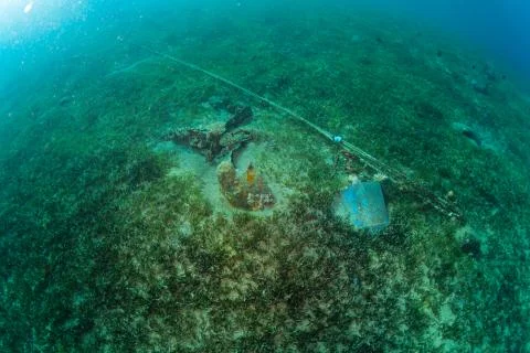 Trash in the ocean Stock Photos