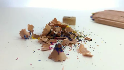 Trash from pencil sharpening 스톡 동영상 230074247