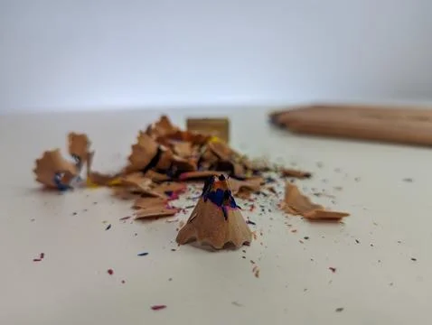 Trash from pencil sharpening Stock Photos