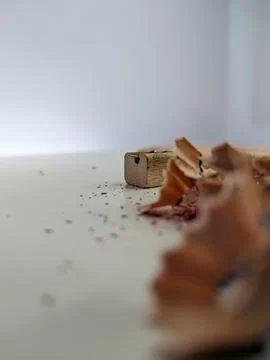 Trash from pencil sharpening Stock Photos